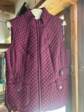 Charter Club Quilted Vest in Deep Burgundy